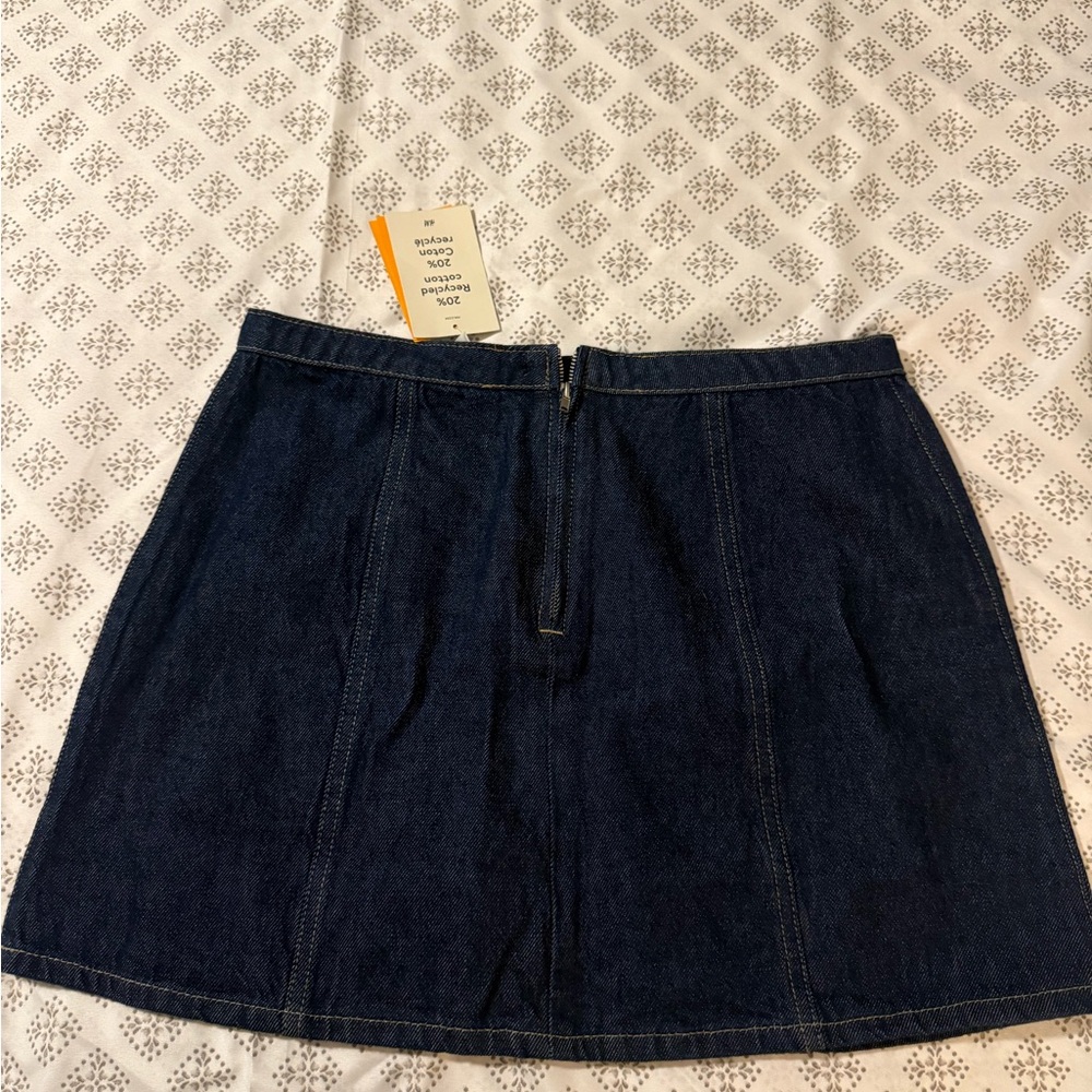 H&M Dark Blue Denim A-Line Mini Skirt